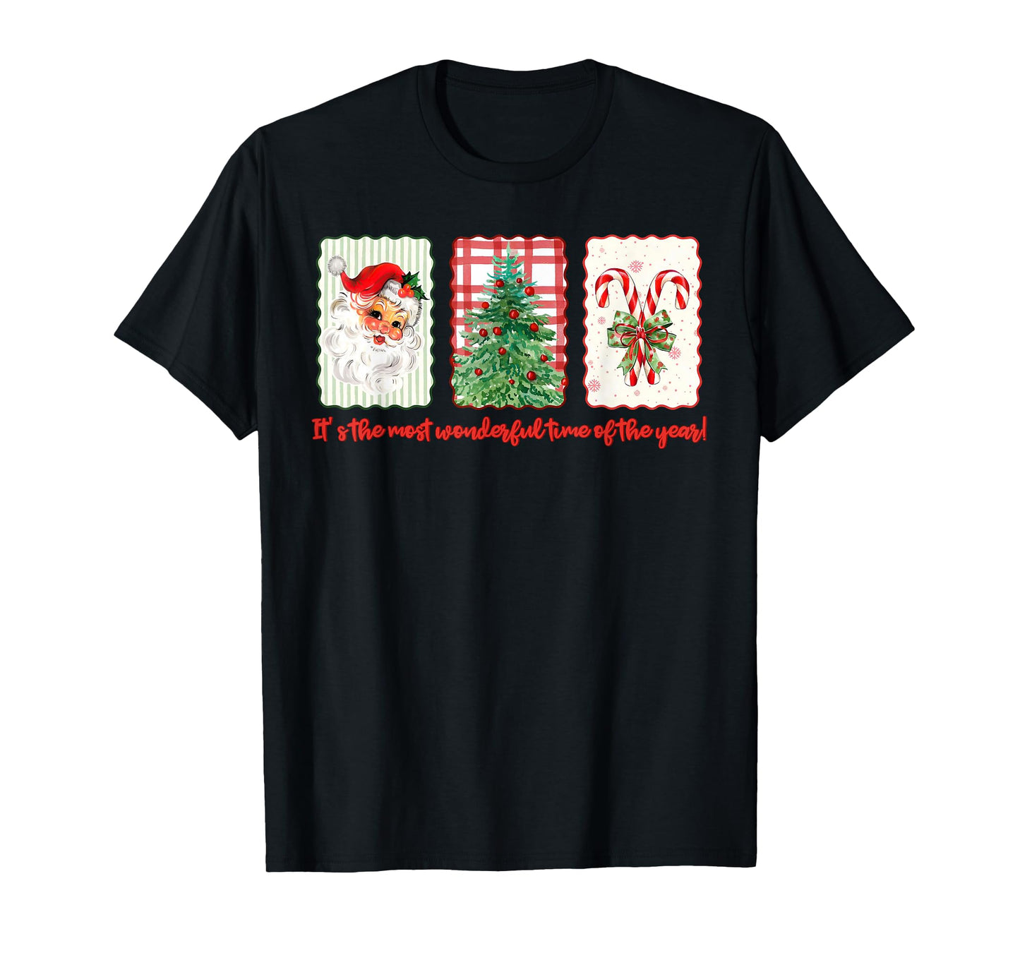 Santa Claus Candy Cane Funny Christmas Xmas Tree Holiday T-Shirt