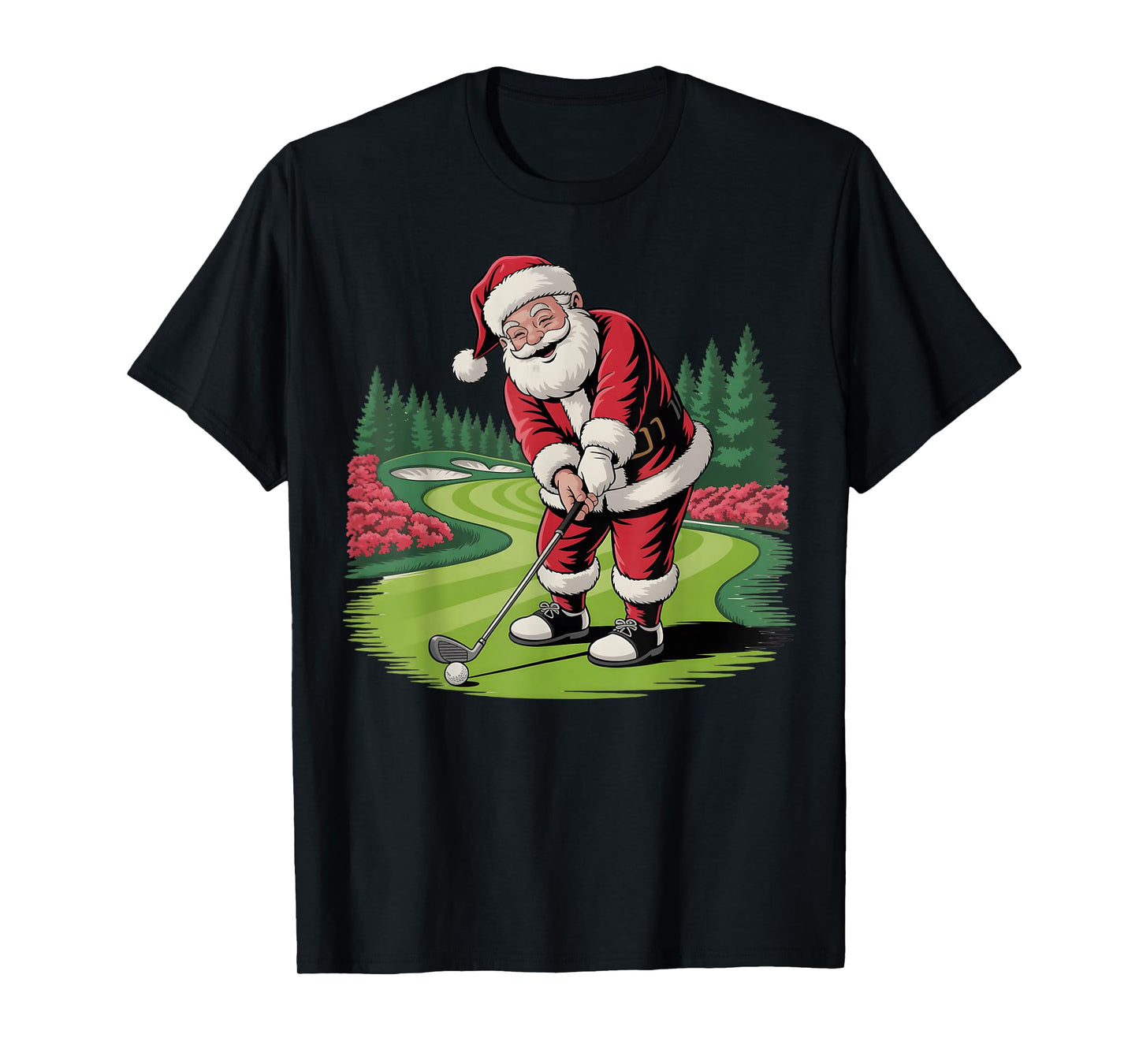 Golfing Christmas Golf Player Golfer Santa Xmas Boys Men T-Shirt
