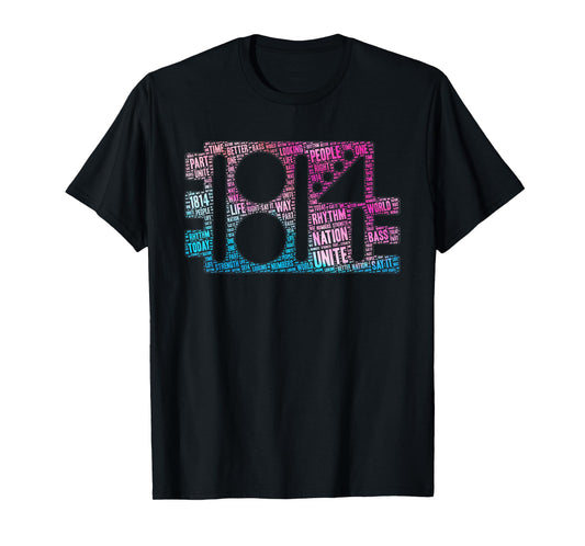 Rhythm Vintage Nation 1814 Aesthetic Typography Desi Tie Dye T-Shirt