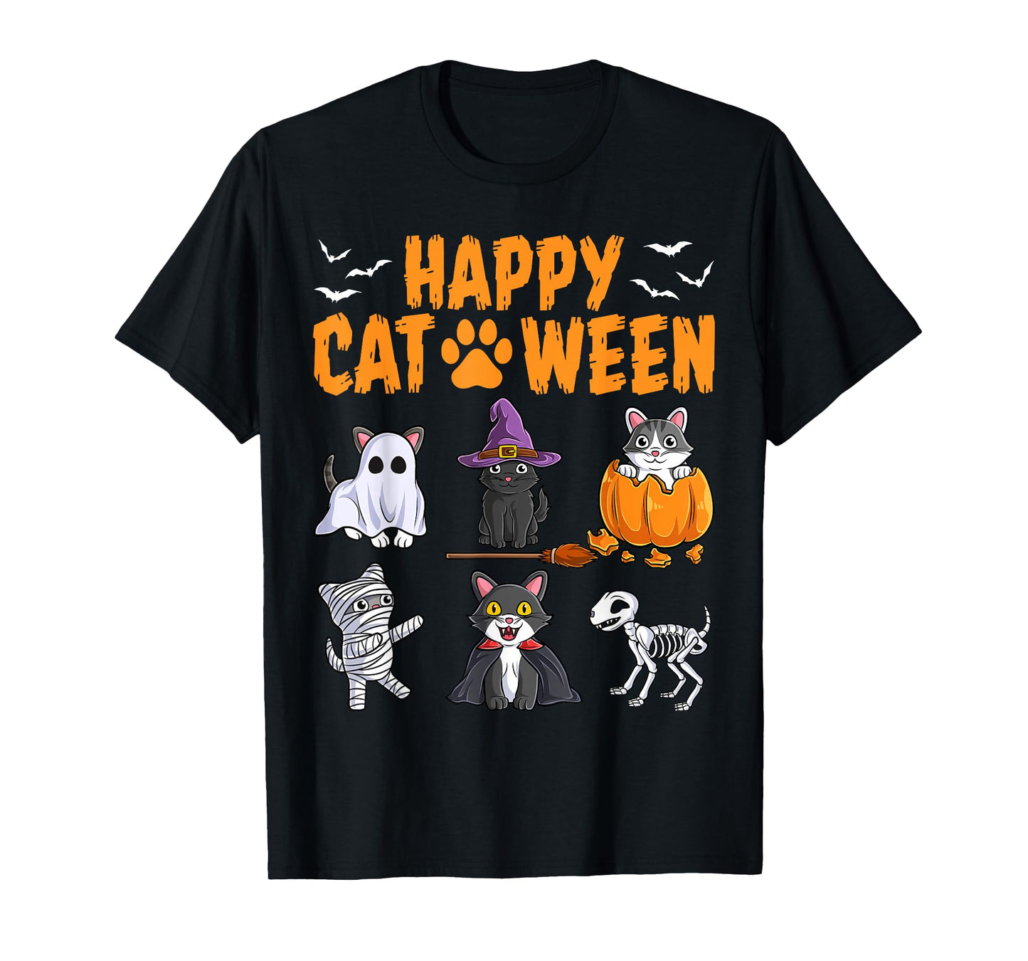Cats Halloween Spooky Holiday Cute Kitten Cat Halloween T-Shirt