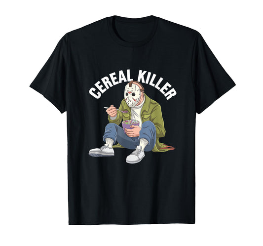 Cereal Killer Funny Halloween Horror Movie Masked Man T-Shirt