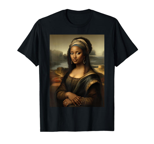Black Mona Lisa African American Black History Month Funny T-Shirt