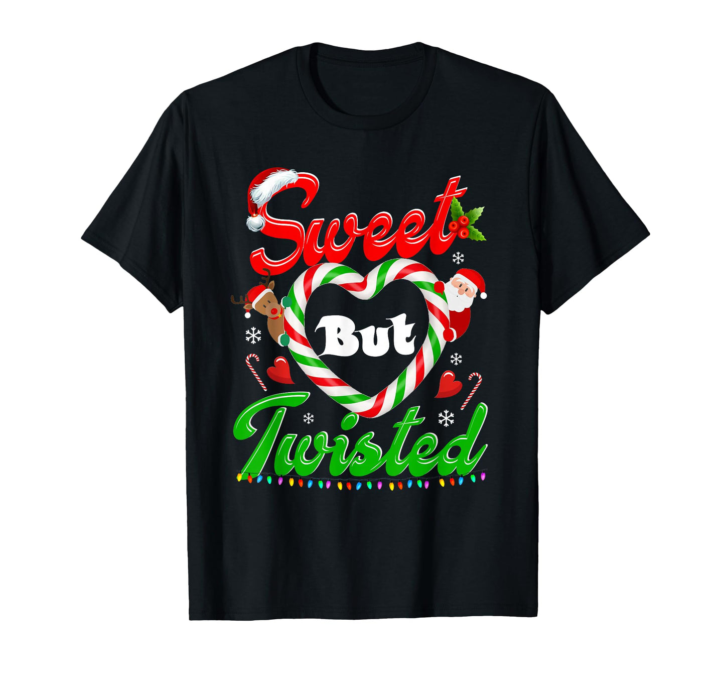 Candy Cane Sweet But Twisted Funny Christmas Matching Family T-Shirt