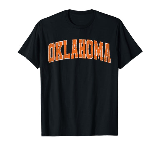 Oklahoma State Retro Orange Varsity Vintage Text T-Shirt