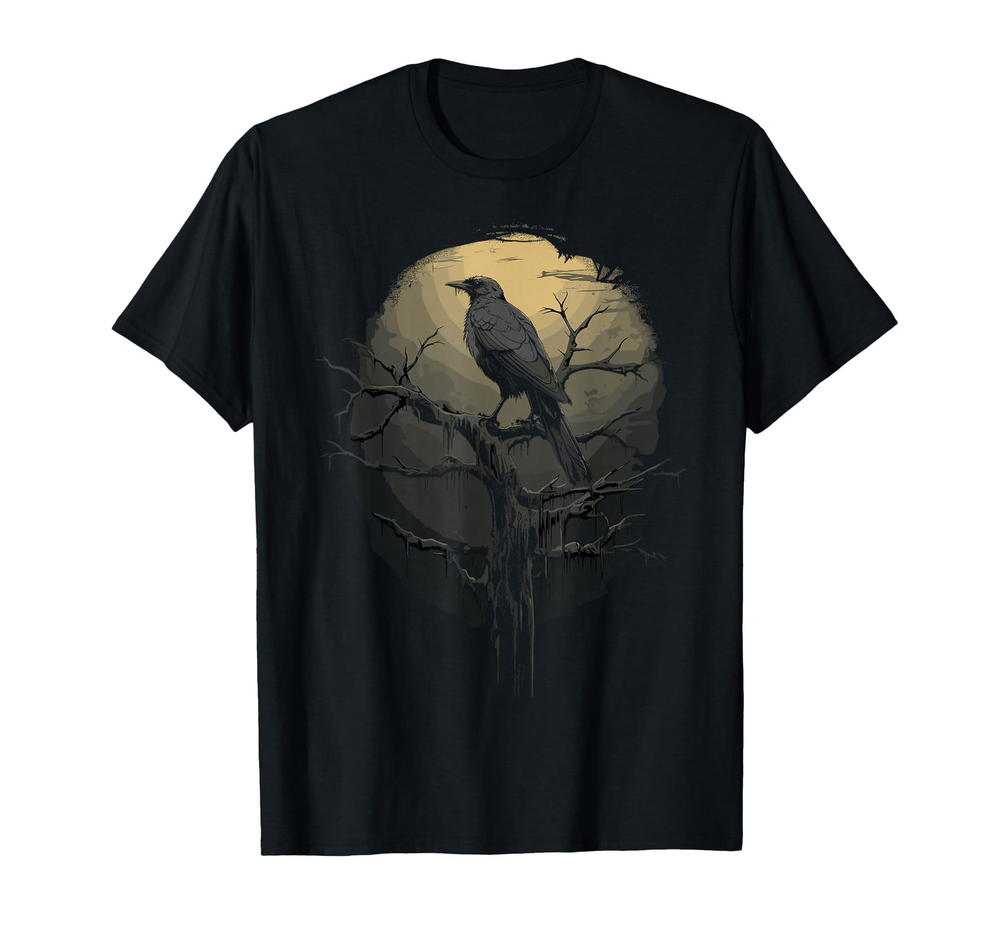 Beautiful Black Crow Raven Bird Silhouette T-Shirt