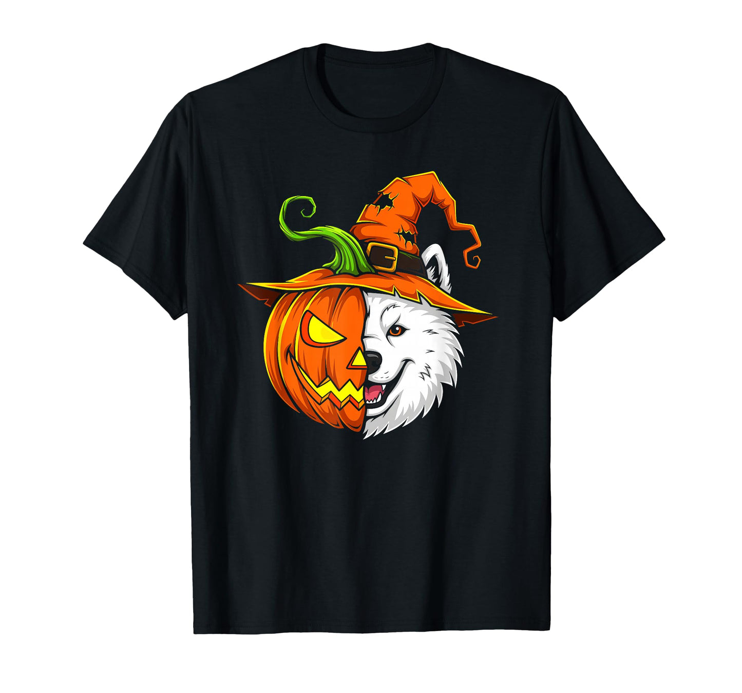 Samoyed Pumpkin Jack O Lantern Halloween Kids Mens Womens T-Shirt