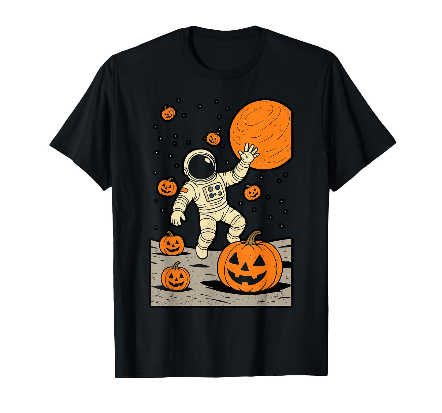 Astronaut Space Pumpkin Halloween Jack O Lantern Spooky T-Shirt