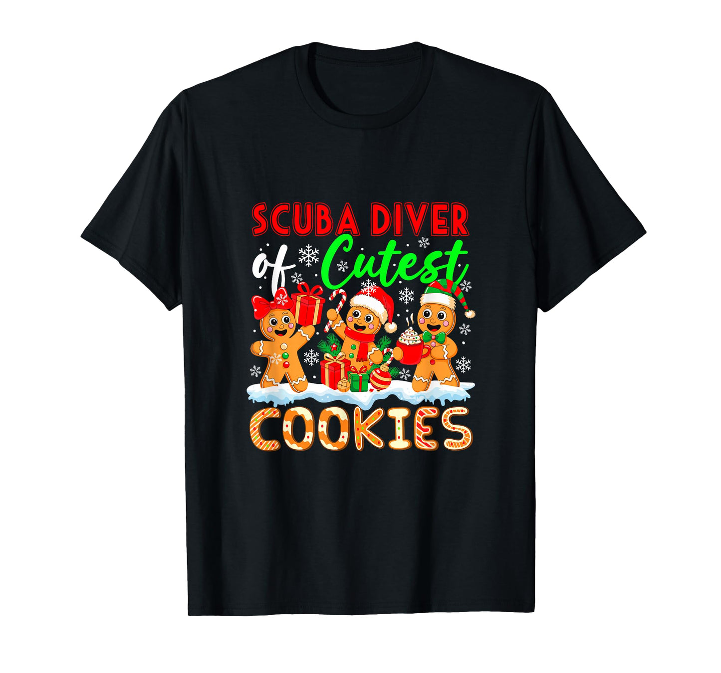 Scuba Diver of Cutest Cookies Gingerbreads Xmas Job Team T-Shirt
