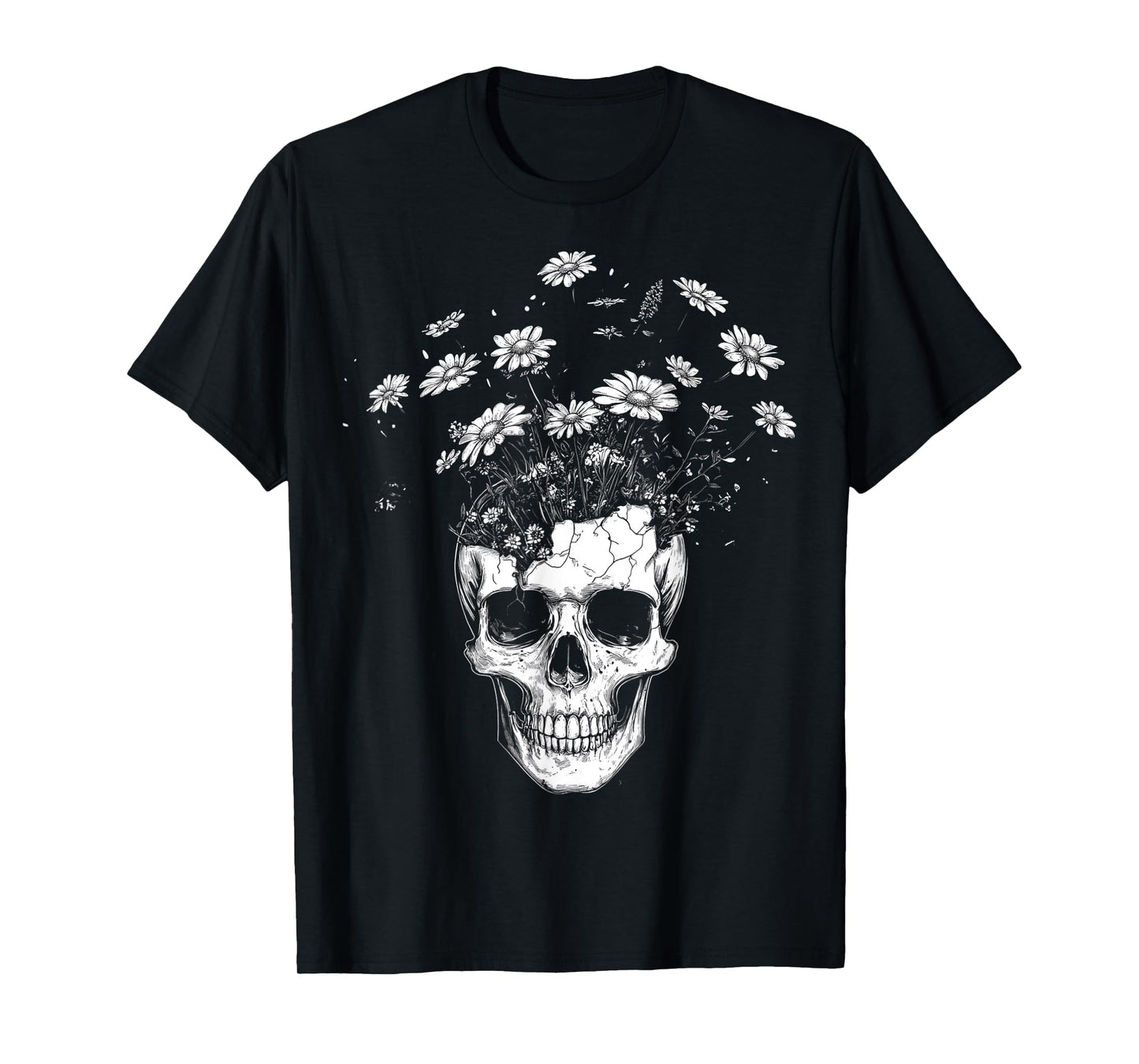 Goth Skeleton Floral Gothic T-Shirt