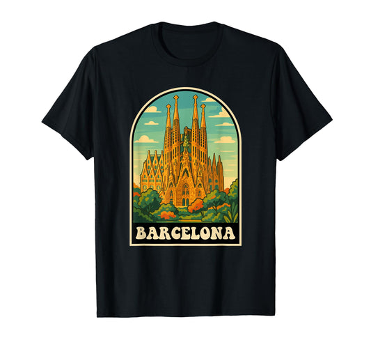 Barcelona Vintage Travel Spain T-Shirt