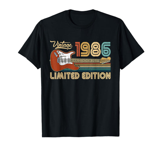 40 Years Old Vintage Made In 1986 Funny 40th Birthday Guitar T-Shirt