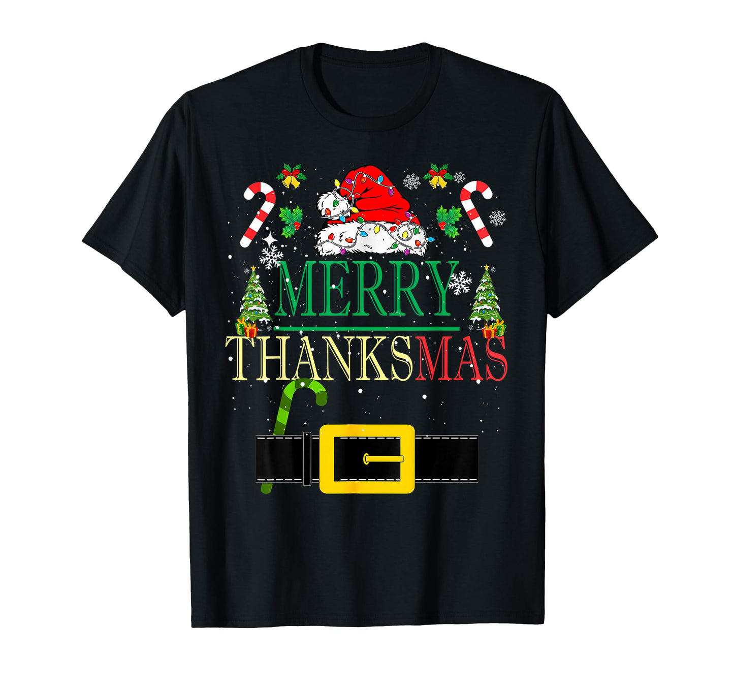 Funny Thanksgiving Santa Hat Xmas Family Men Women Kid T-Shirt