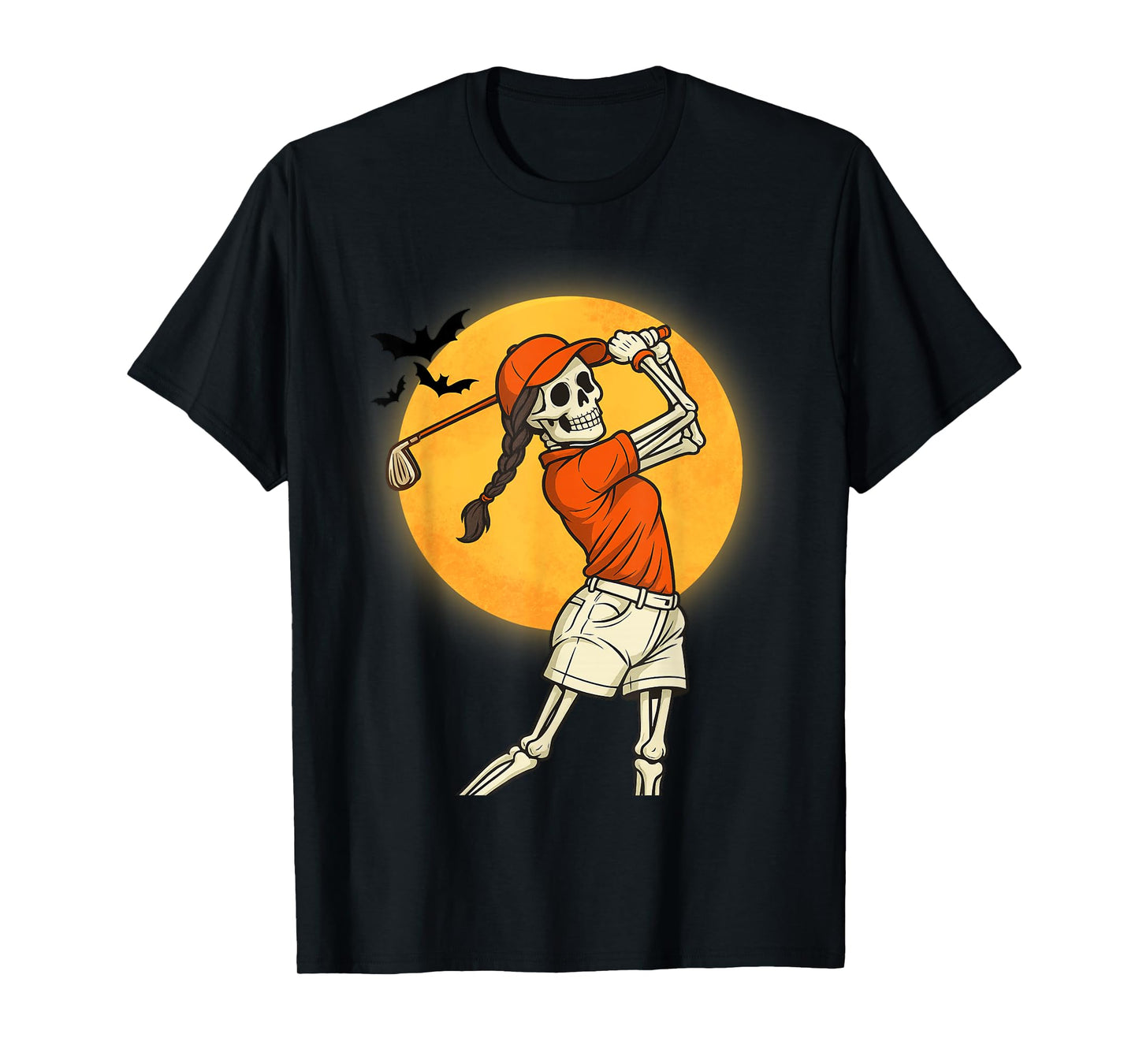 Halloween Golf Skeleton Women Vintage Funny Golf Halloween T-Shirt