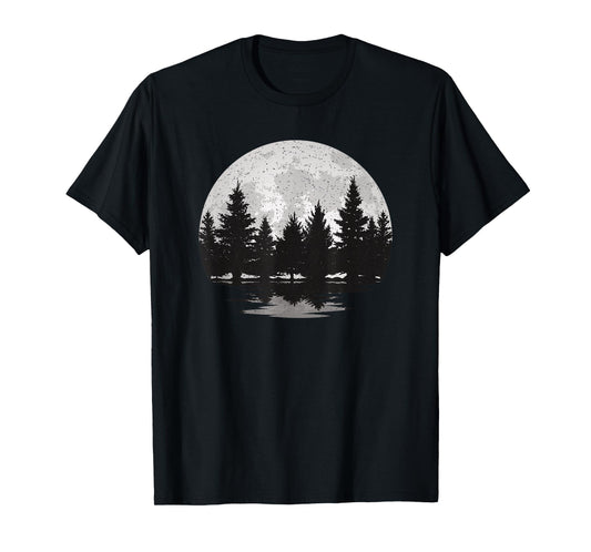 Forest Moon Landscape Outdoor Nature Vintage Graphic Men T-Shirt