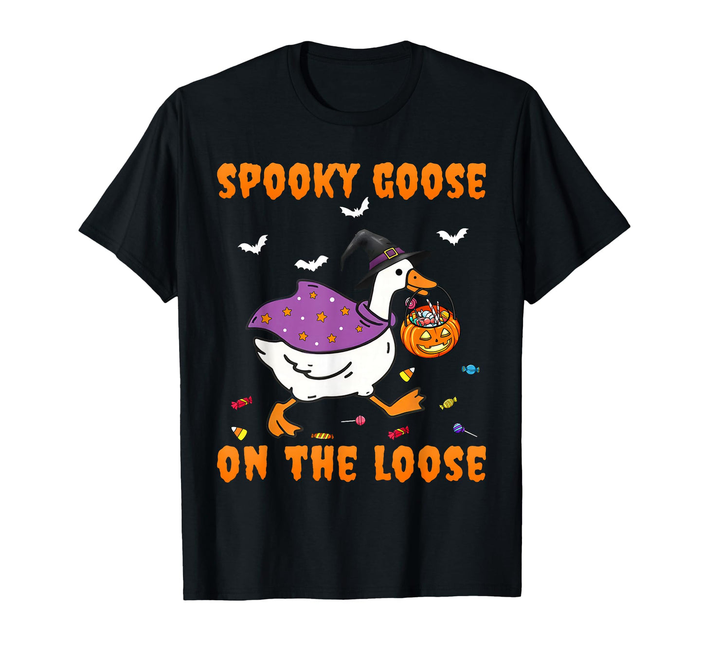 Spooky Goose On The Loose Funny Halloween Goose Costume T-Shirt