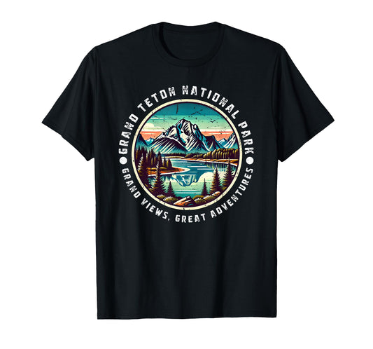 Grand Teton National Park Grand Views Vintage Design T-Shirt