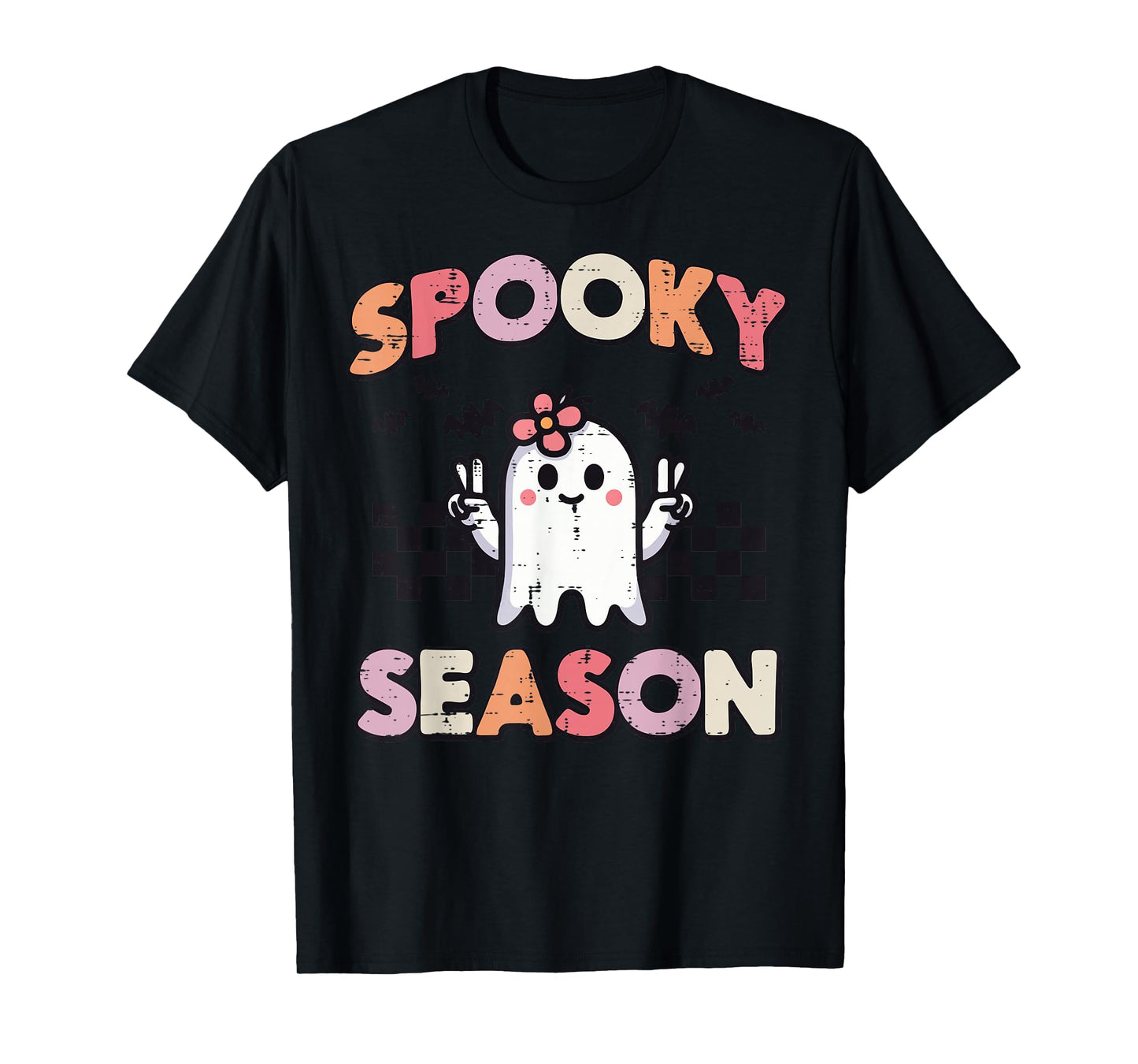 Halloween Ghost Peace Spooky Season Costume Girls Kids Women T-Shirt