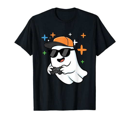 Halloween Boys Kids Ghost Gamer Scary Costume Gaming Men T-Shirt