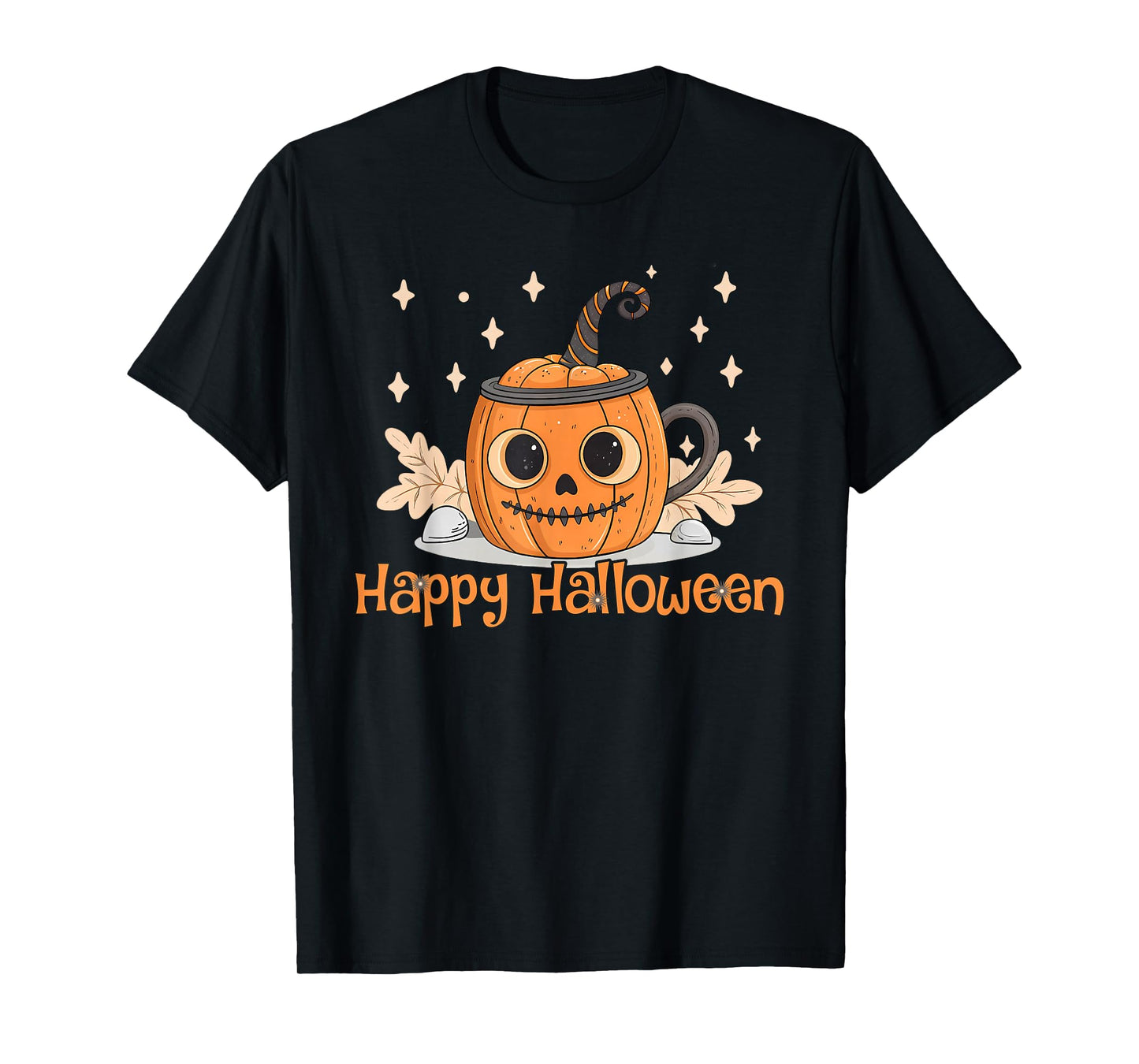 Cute Halloween Pumpkin Coffee Mug Latte Scary Face T-Shirt