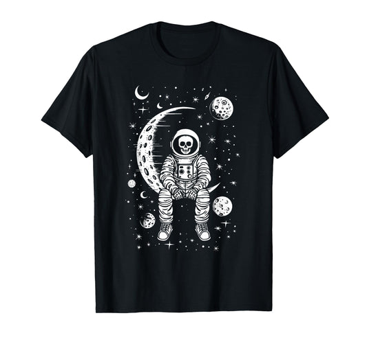 Skeleton Astronaut Halloween Costume Men Women Kids Boys T-Shirt