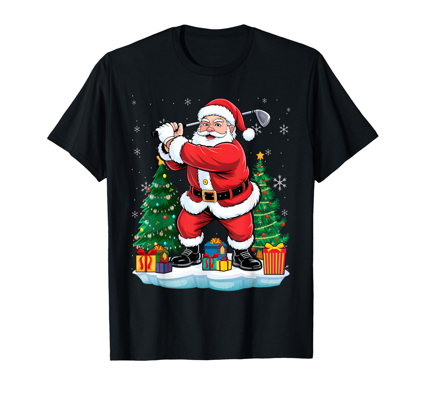 Santa Golf Club and Ball Sport Christmas Boys Golfer Golfing T-Shirt