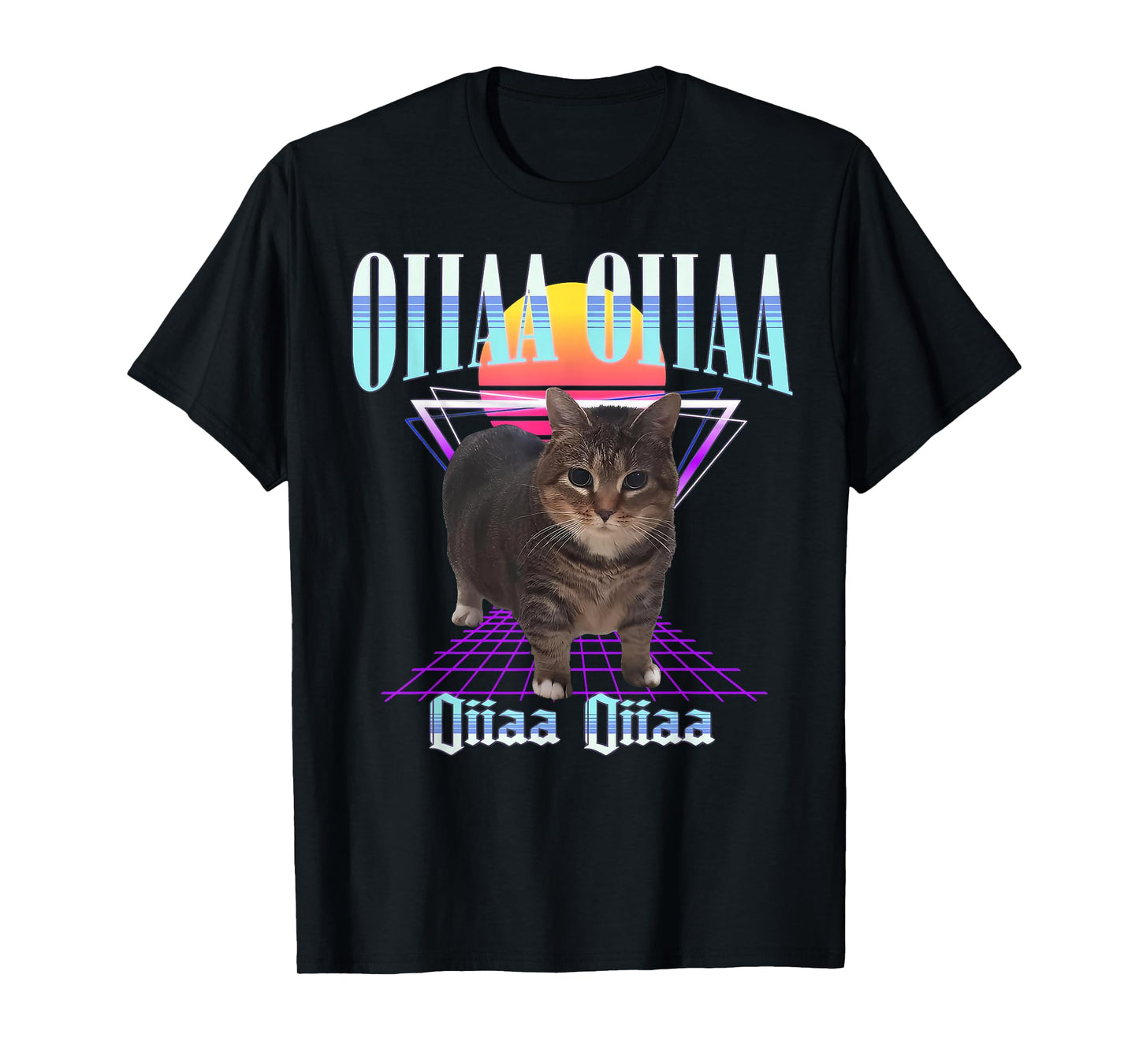 Oiia Oiia Cat Meme Funny Spining Cat Gifts For Men Women Kid T-Shirt