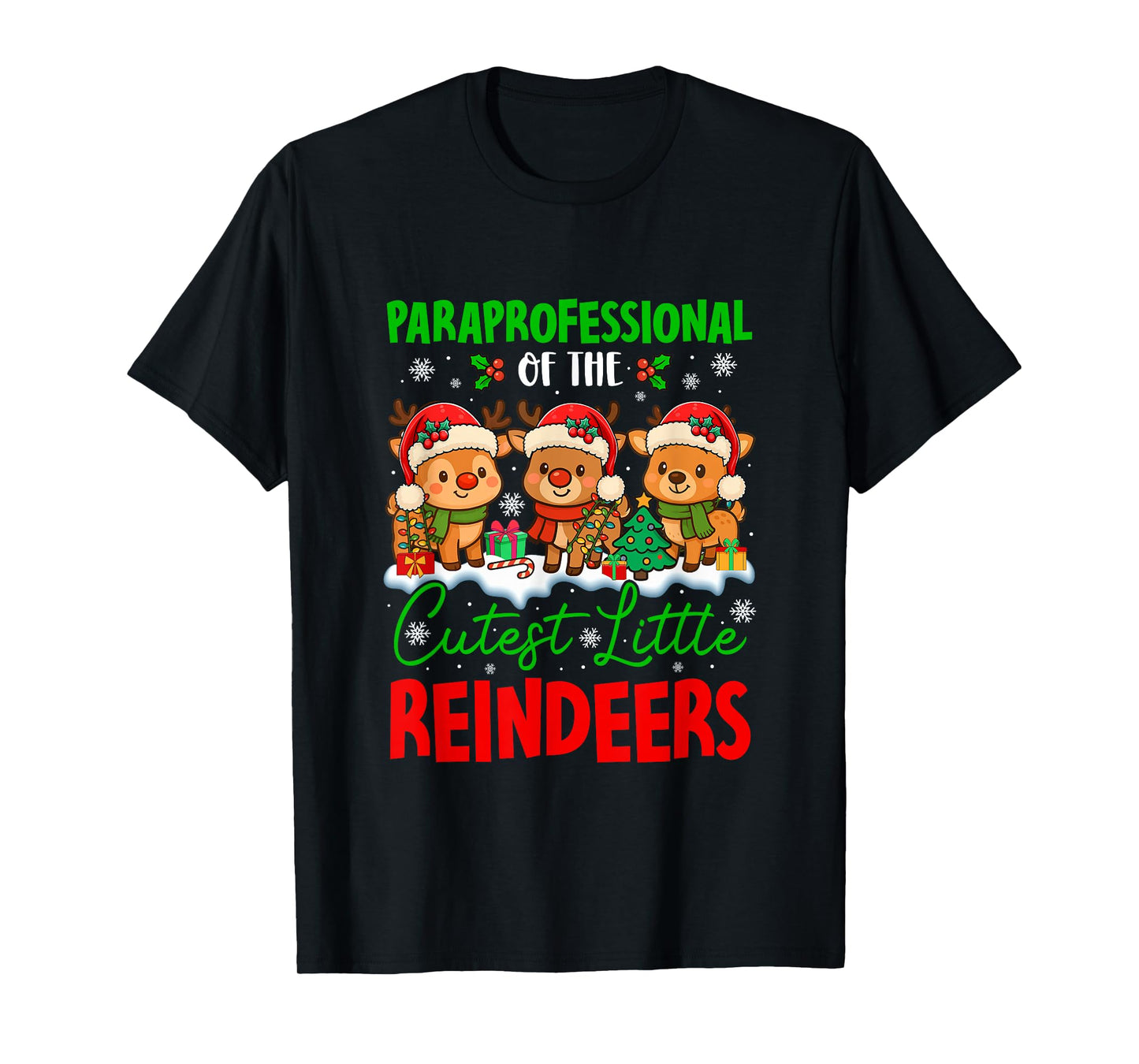 Paraprofessional of Cutest Reindeers Xmas Santa Reindeers T-Shirt