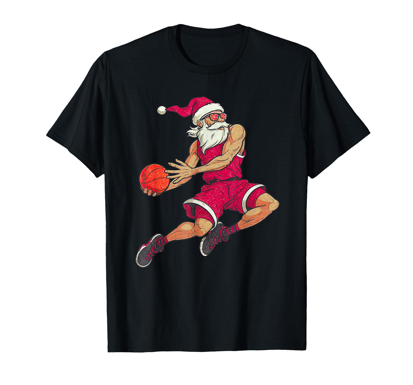 Santa Claus Playing Basketball Xmas Holiday Christmas T-Shirt