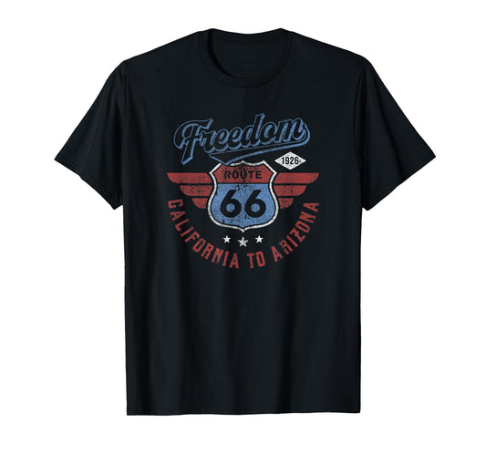 Trendy Route 66 Vintage American Logo T-Shirt