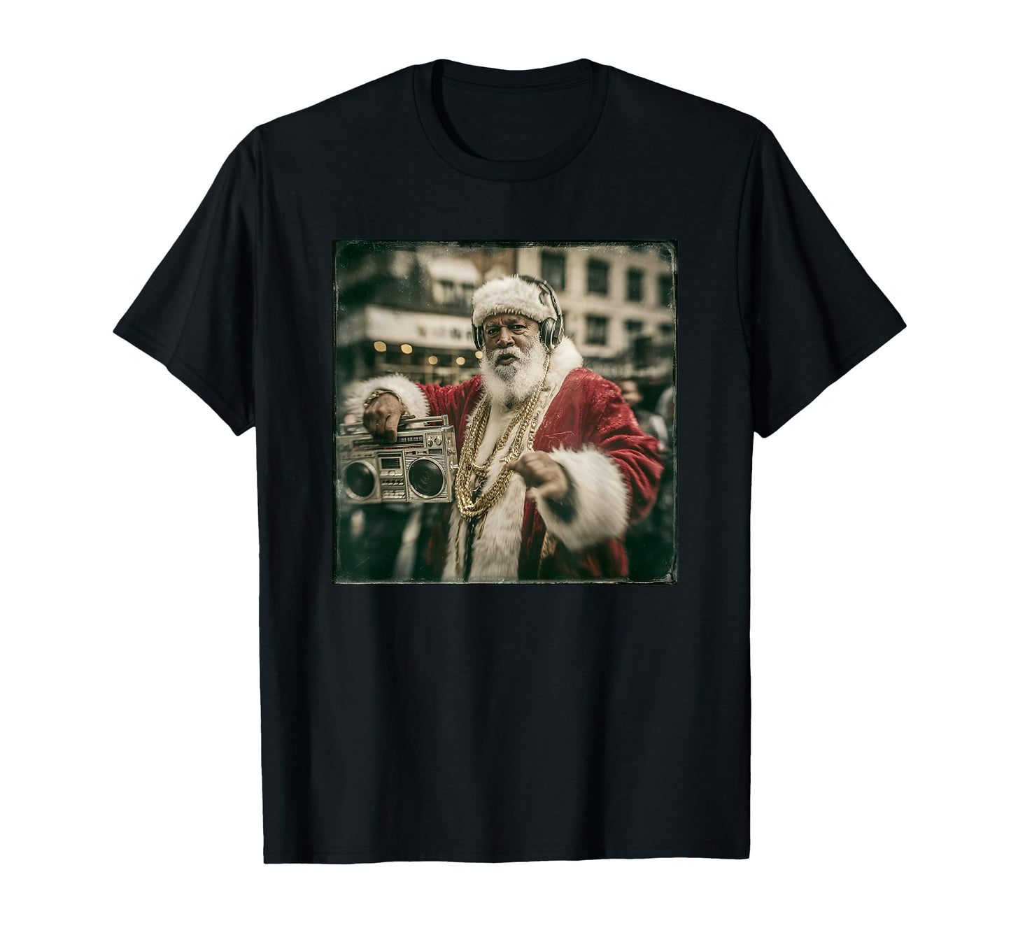 B-Boy Boombox Hip Hop Street Santa T-Shirt