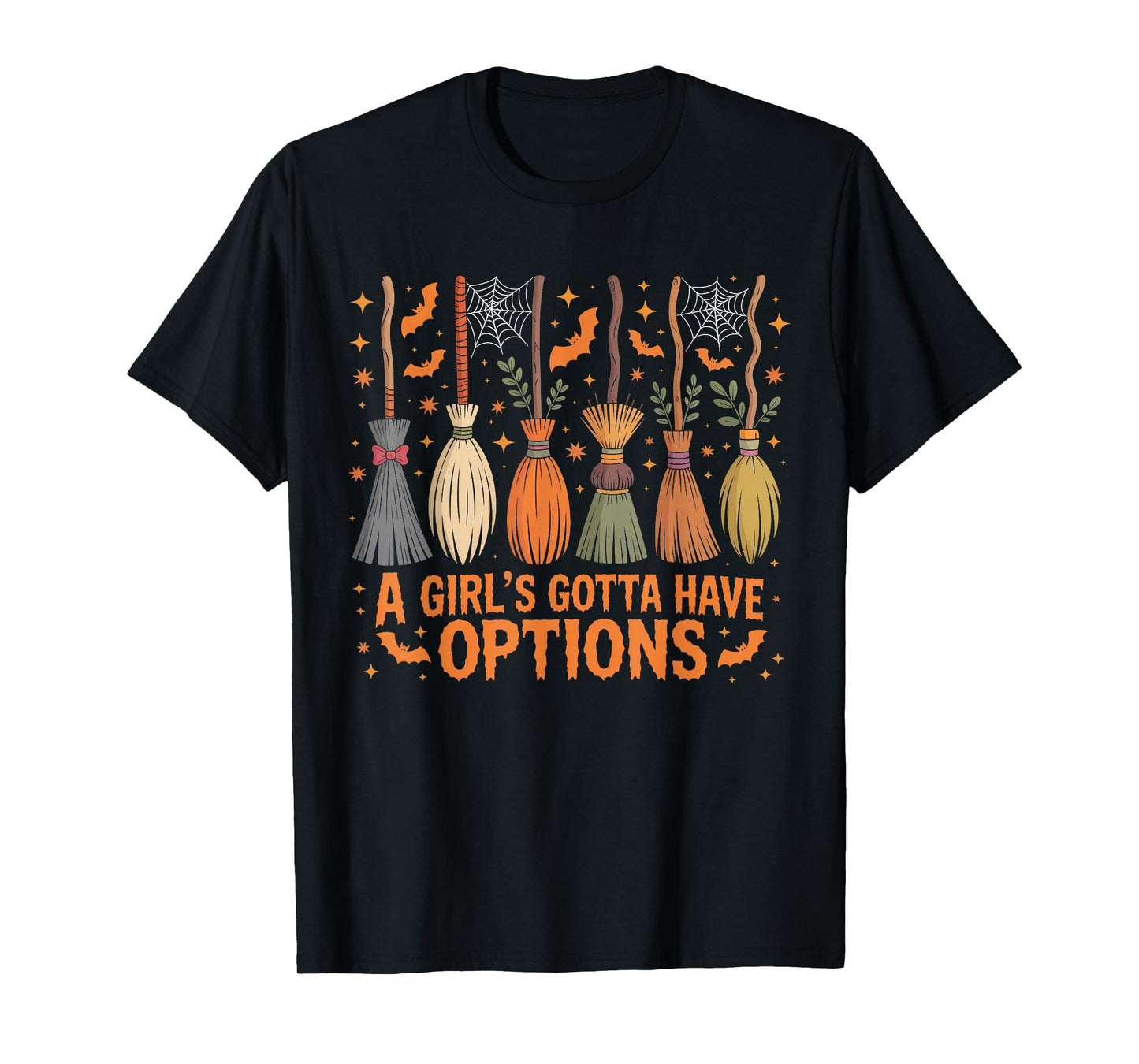 Retro a Girl’s Gotta Have Options Spooky Witches Halloween T-Shirt