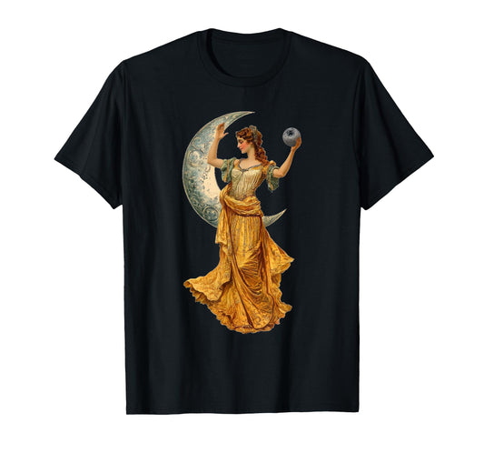 Vintage Victorian painting of the goddess of the moon. T-Shirt