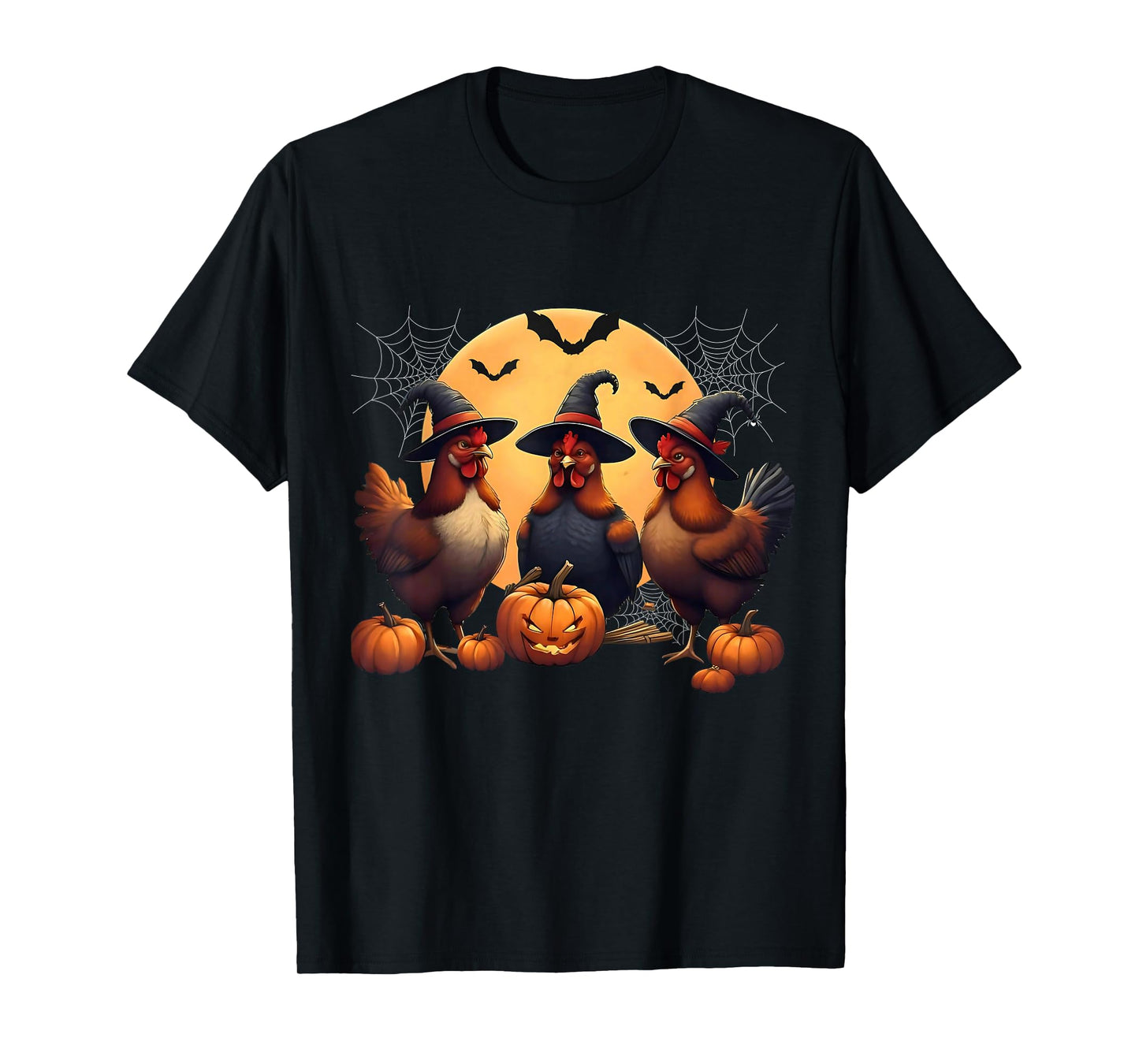 Cute Chickens Witch Pet Halloween Matching Family Farm T-Shirt