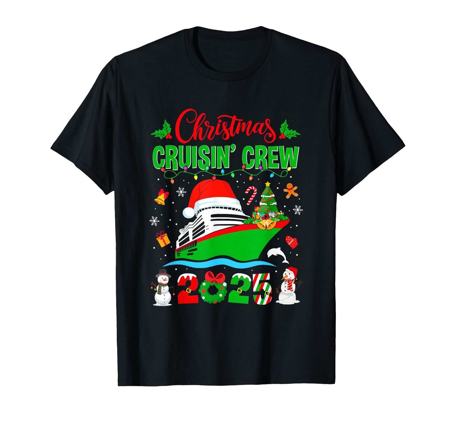 Merry Cruisemas Cruise 2025 Funny Christmas Cruisin Crew T-Shirt