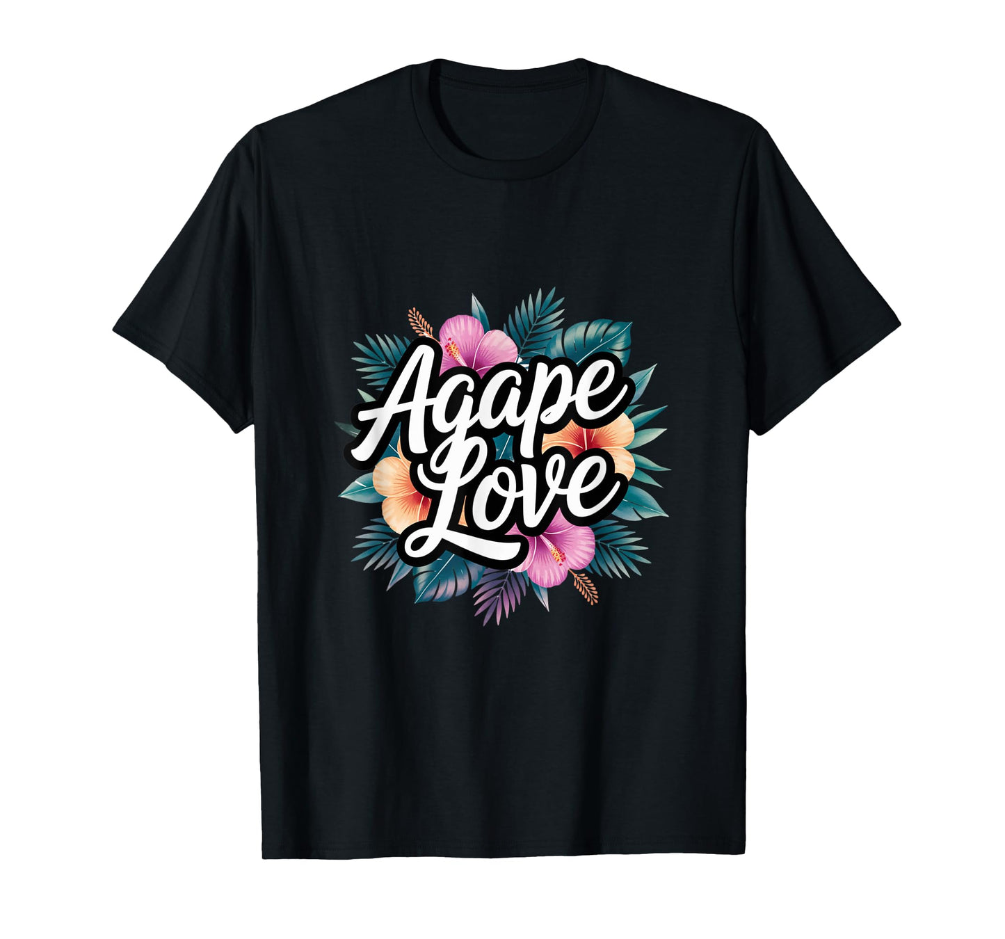Agape Love Watercolor Floral Flower Inspirational Christian T-Shirt