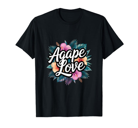 Agape Love Watercolor Floral Flower Inspirational Christian T-Shirt