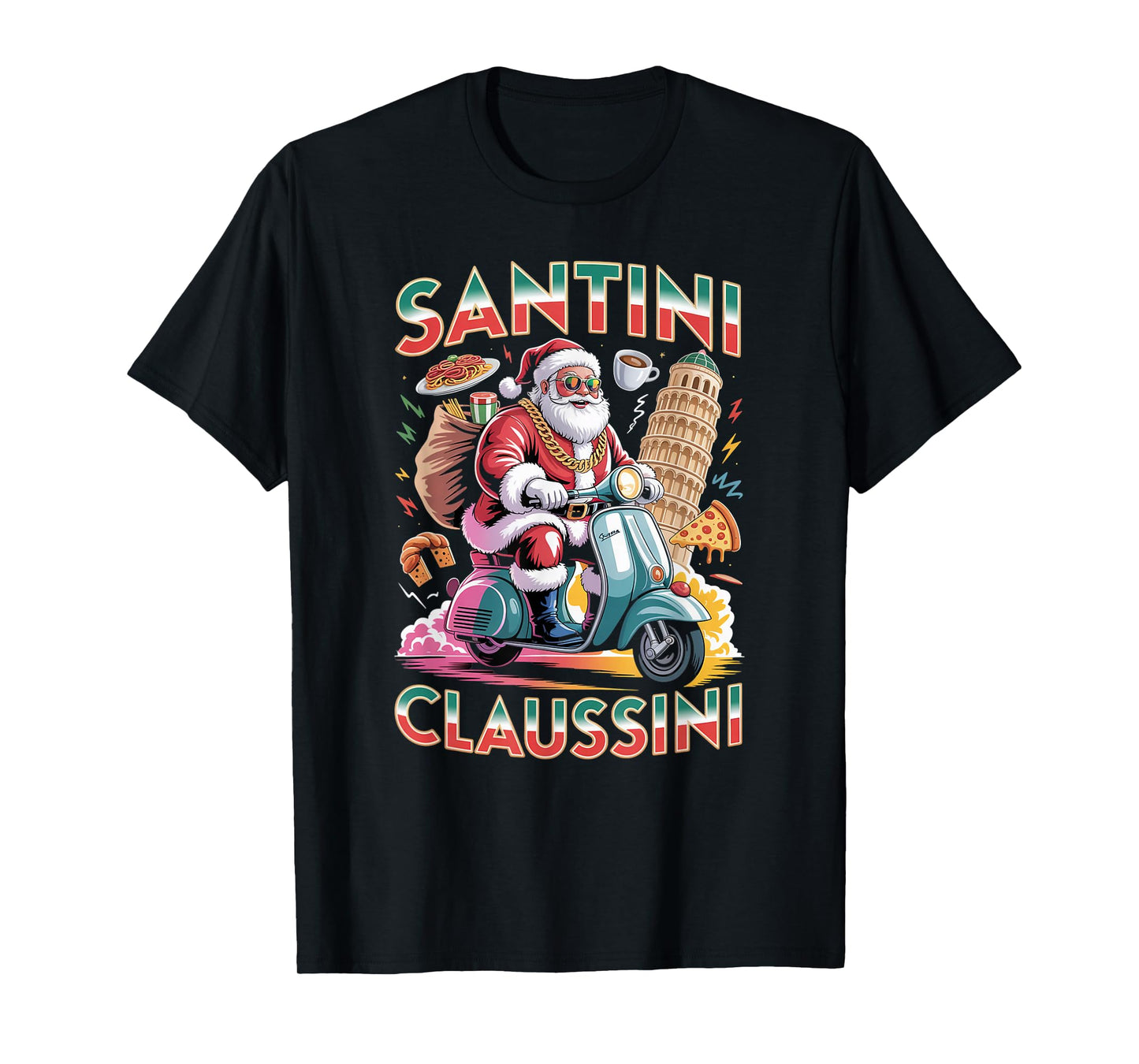 Italian Brainrot Christmas Santini Claussini Funny Santa T-Shirt