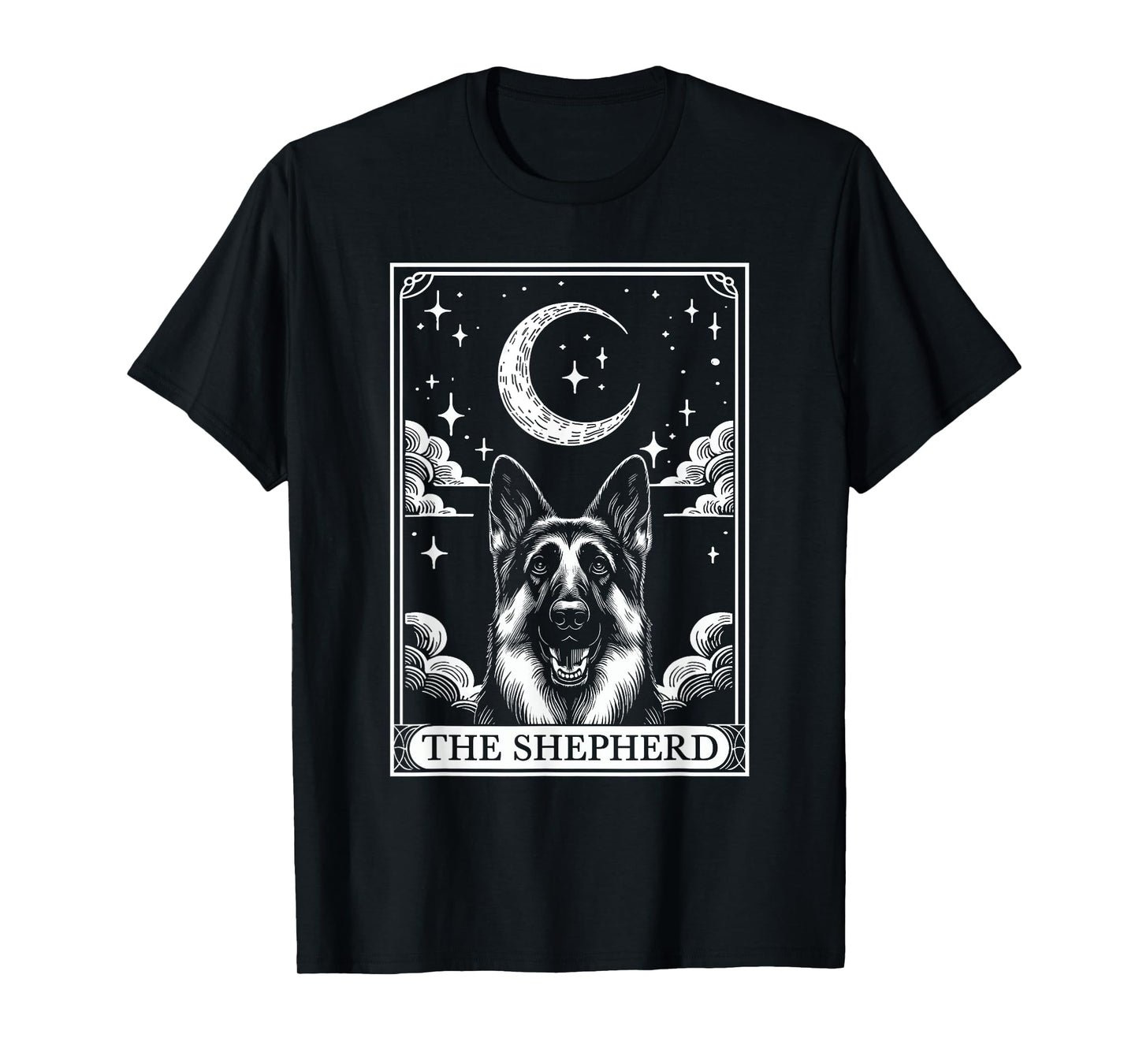 Tarot Card Vintage Crescent Moon German Shepherd Dog Mom T-Shirt