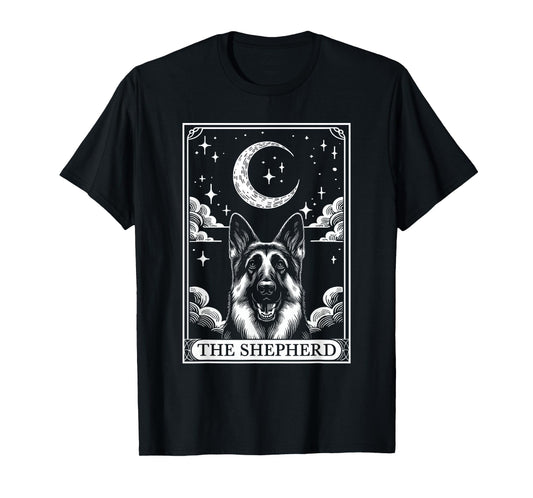 Tarot Card Vintage Crescent Moon German Shepherd Dog Mom T-Shirt