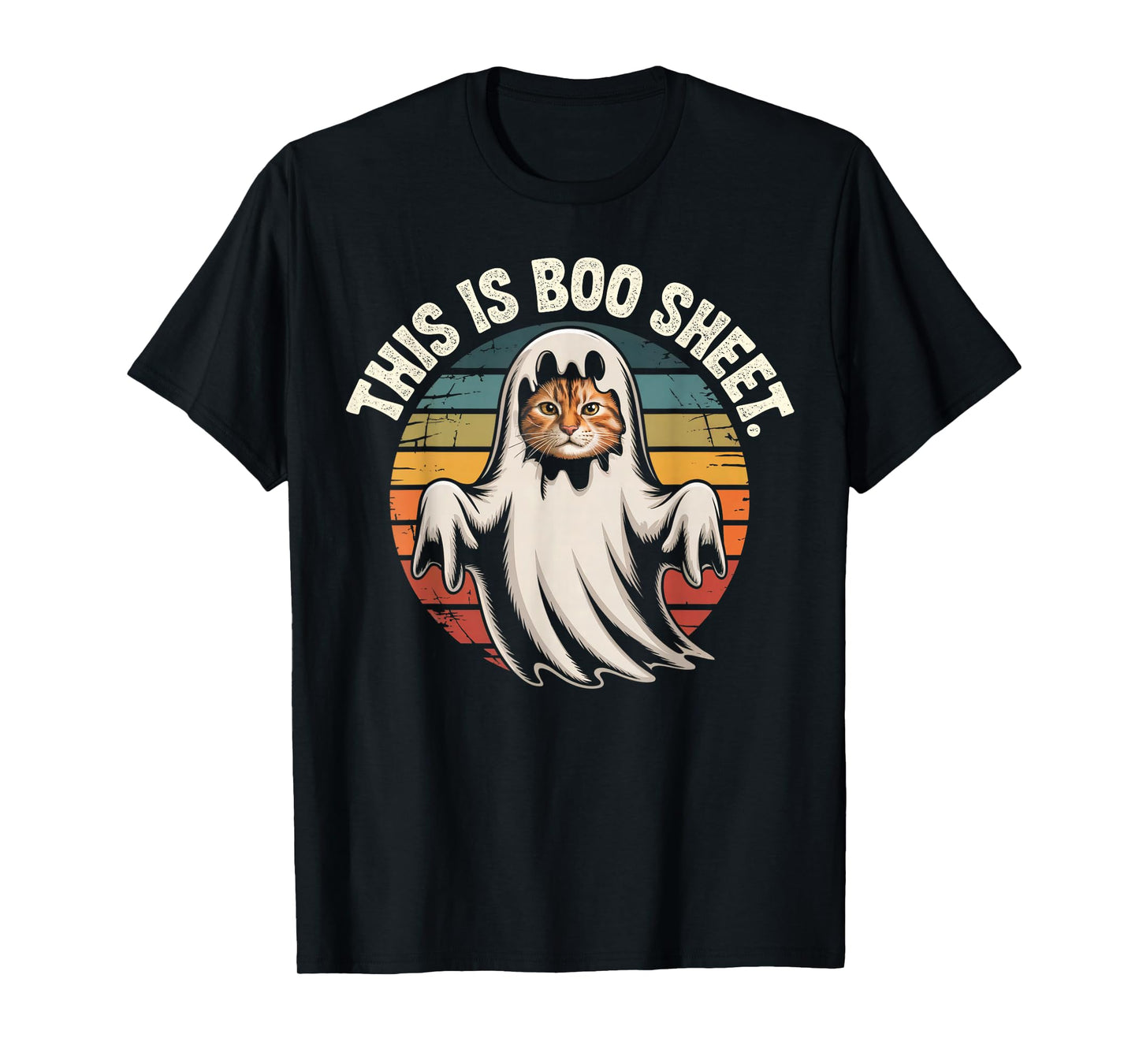 This is Boo Sheet Halloween Ghost Boos Cat Spooky Fun Party T-Shirt