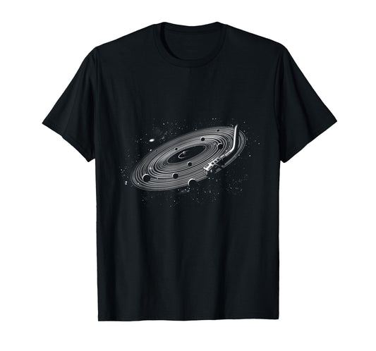 Vinyl Record Space Retro Vintage Vinyl Record Turntable T-Shirt