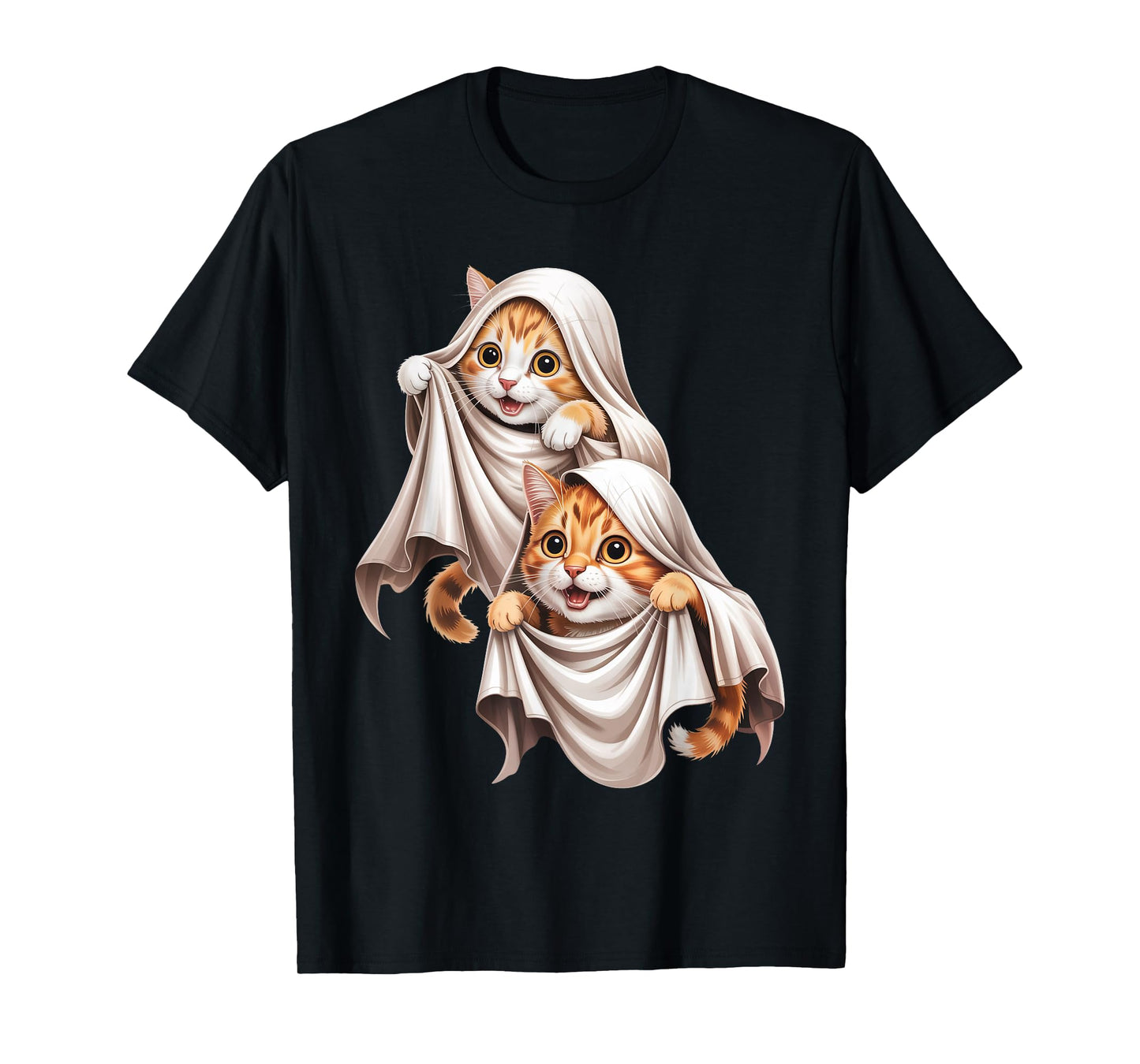 Ghost Cat Meme Funny Halloween Costume for Men Women Kids T-Shirt