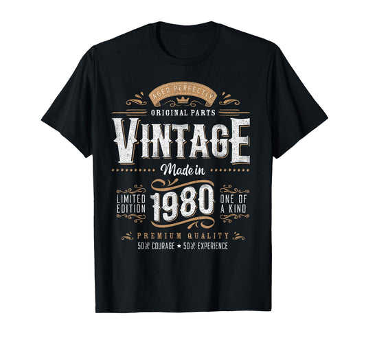 Vintage 1980 45th Birthday Gifts Women Men 45 Year Old T-Shirt