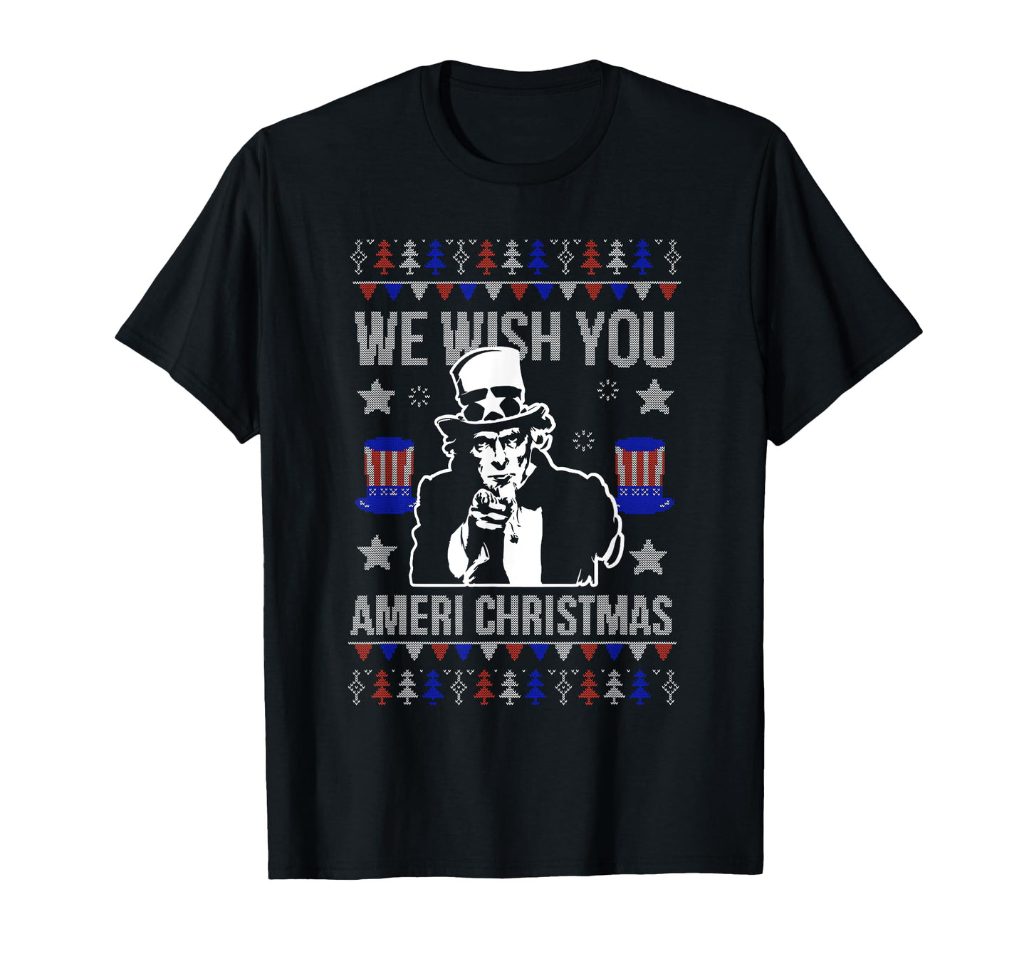 Threadrock Unisex-Adults Black Ugly Christmas T-Shirt