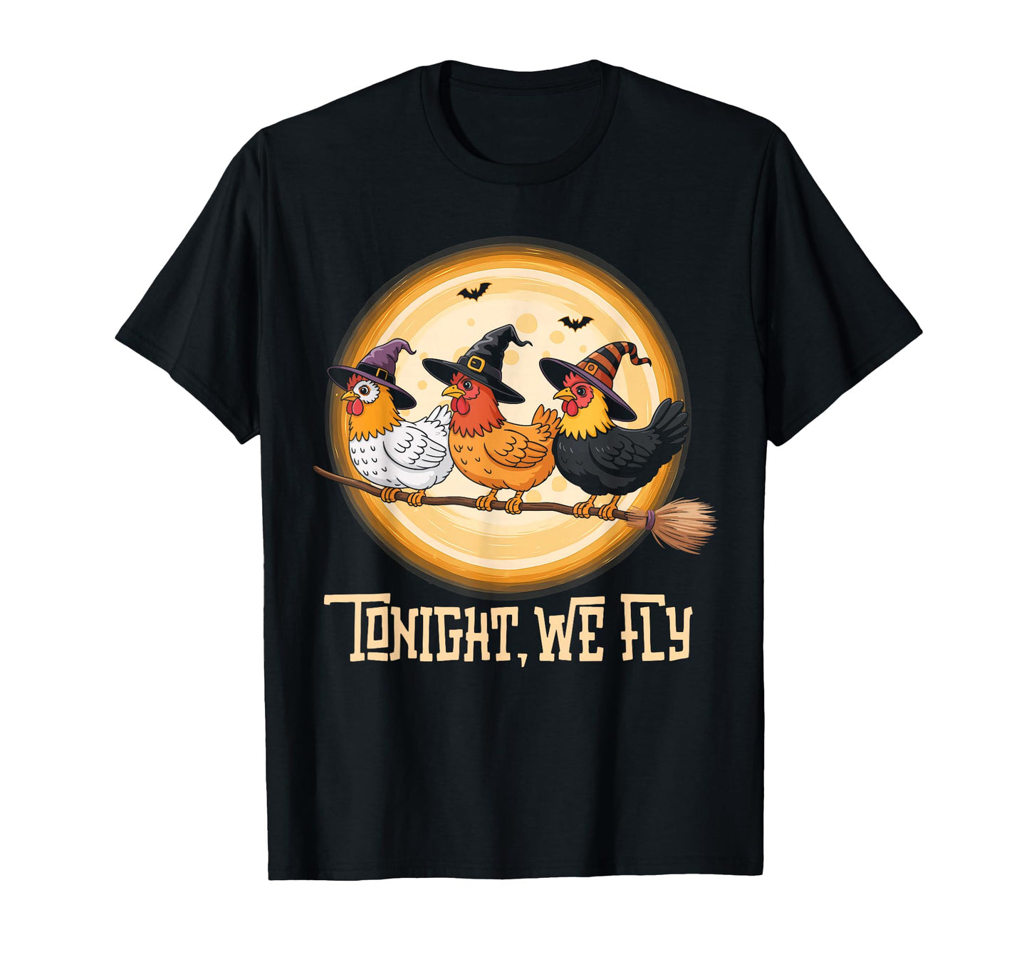 Tonight We Fly Funny Chicken Spooky Season Farm Halloween T-Shirt
