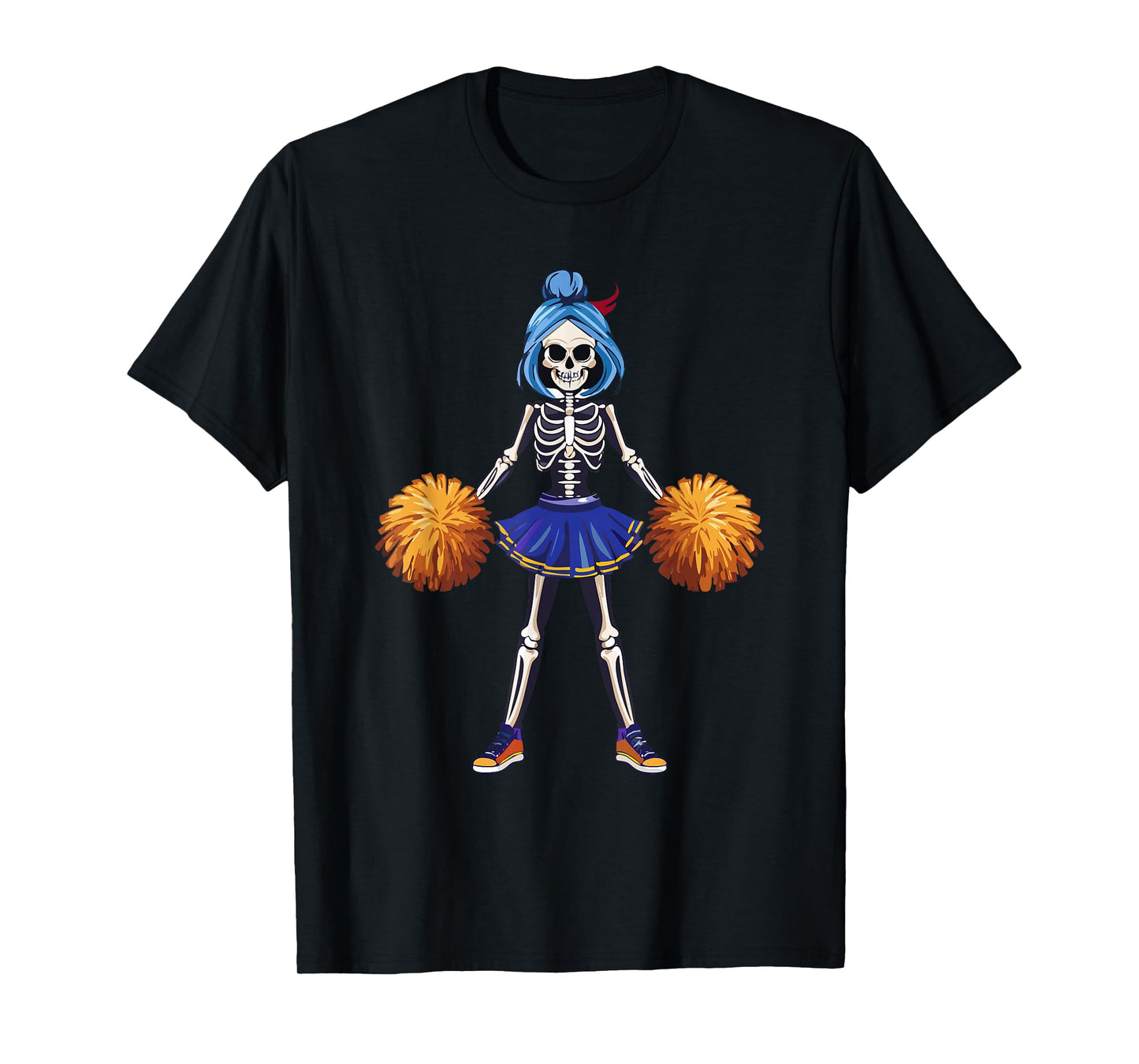 Funny Scary Goth Girl Halloween Cheerleader Costume T-Shirt