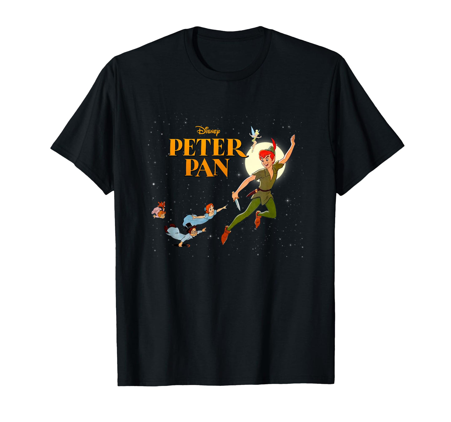 Disney Peter Pan Vintage Retro Group Shot Big Chest Poster T-Shirt
