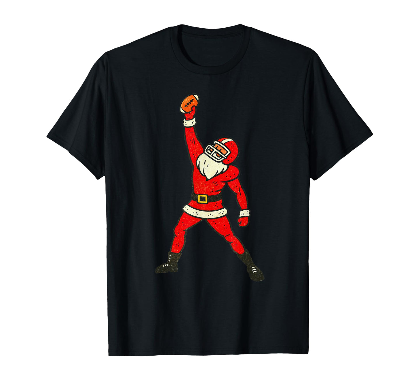 Santa Claus Playing American Football Xmas Holiday Christmas T-Shirt