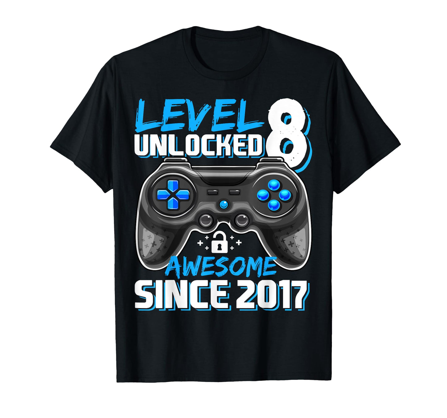 8th Birthday Boy Level 8 Gamer 8 Year Video Game Party T-Shirt