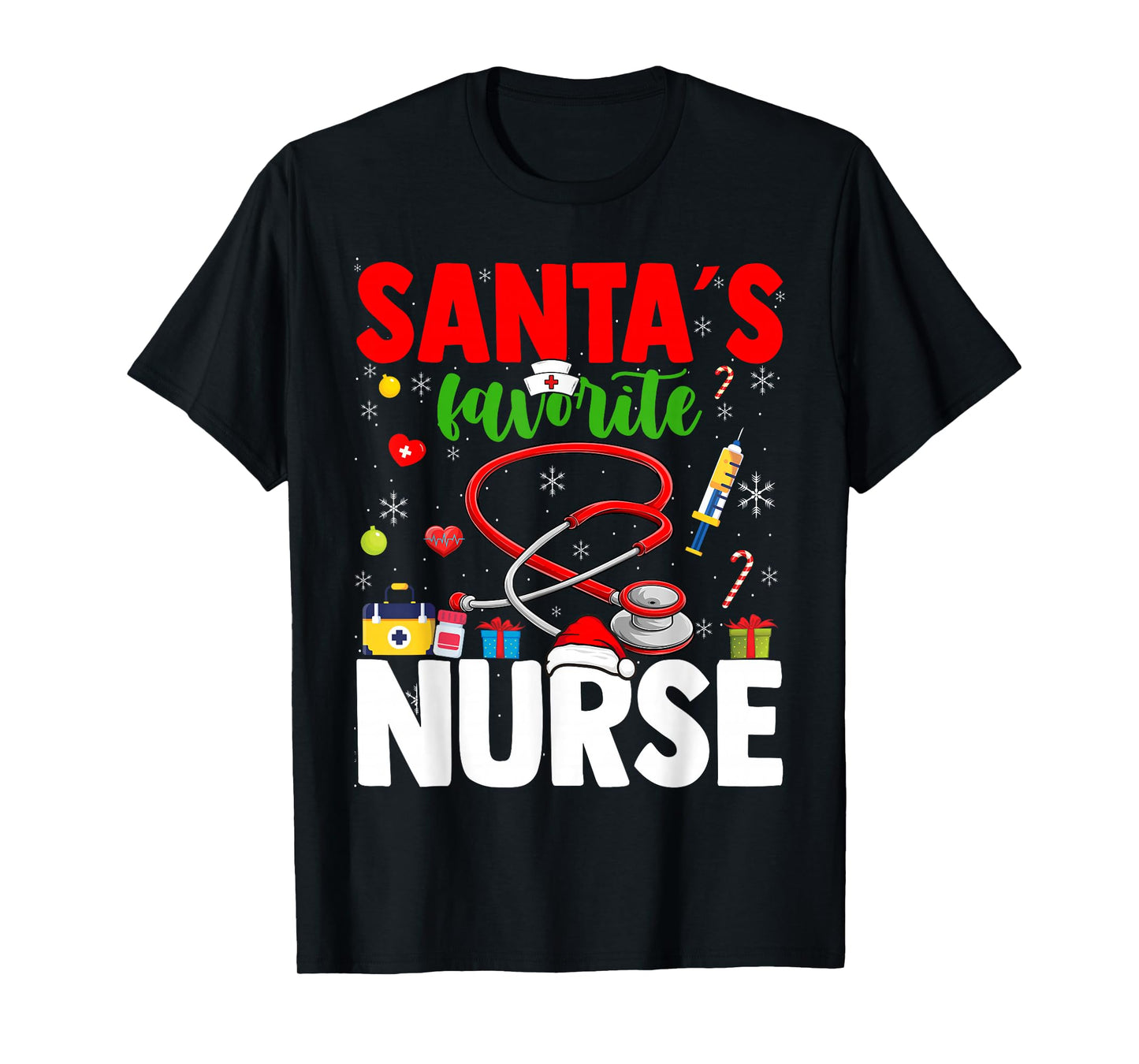 Santa Favorite Nurse for Christmas in Hospital T-Shirt